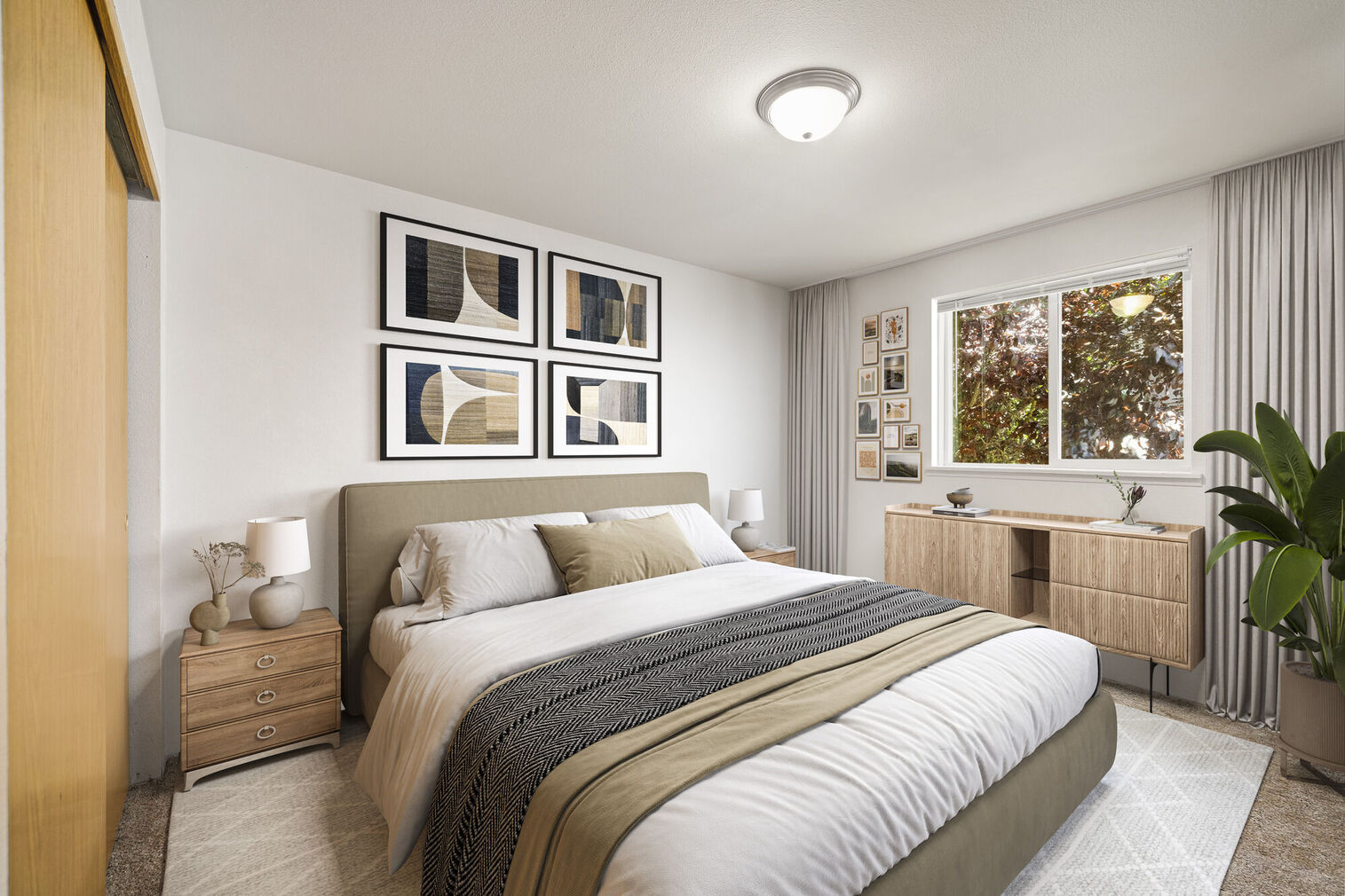 Bedroom with large window